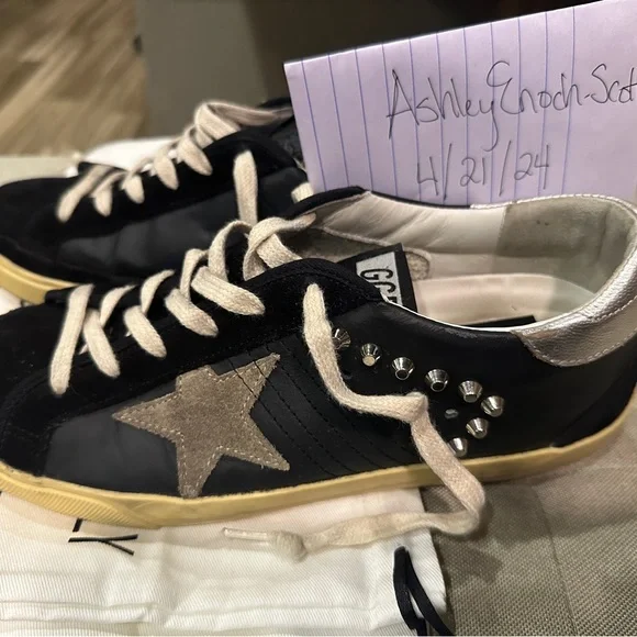 Golden Goose Super-Star size 40 EUC Black/Silver - Picture 8 of 12